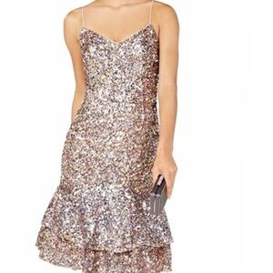 Adrianna Papell Women's Midi Dress Bubble Hem